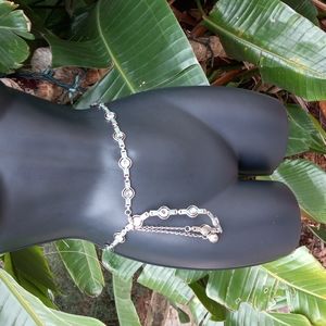 Silver and turquoise chain belt